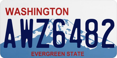 WA license plate AWZ6482