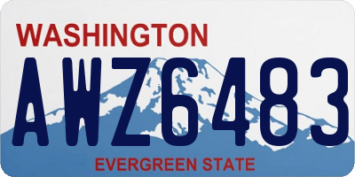 WA license plate AWZ6483