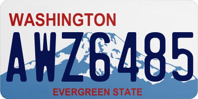 WA license plate AWZ6485