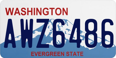 WA license plate AWZ6486