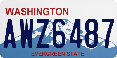 WA license plate AWZ6487