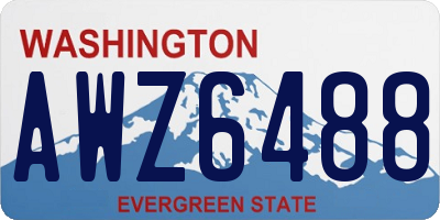 WA license plate AWZ6488
