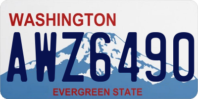 WA license plate AWZ6490