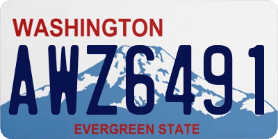 WA license plate AWZ6491