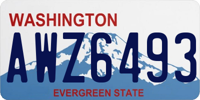 WA license plate AWZ6493