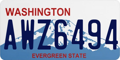 WA license plate AWZ6494