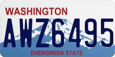 WA license plate AWZ6495