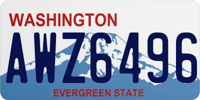 WA license plate AWZ6496