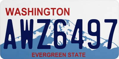 WA license plate AWZ6497