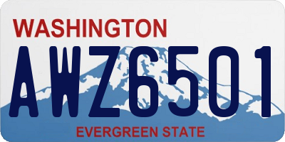 WA license plate AWZ6501