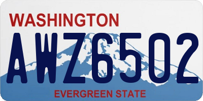 WA license plate AWZ6502
