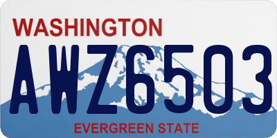 WA license plate AWZ6503