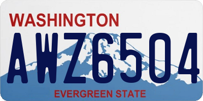 WA license plate AWZ6504