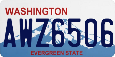 WA license plate AWZ6506