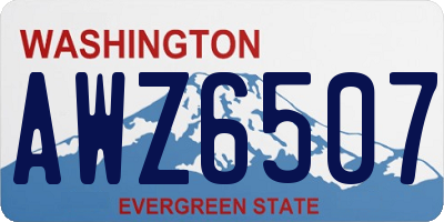 WA license plate AWZ6507