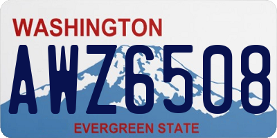 WA license plate AWZ6508