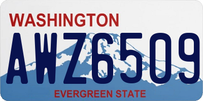 WA license plate AWZ6509