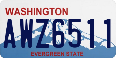 WA license plate AWZ6511