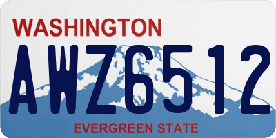 WA license plate AWZ6512