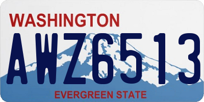 WA license plate AWZ6513