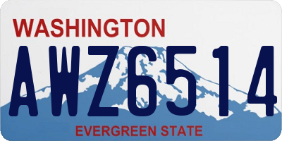 WA license plate AWZ6514