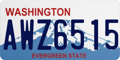 WA license plate AWZ6515