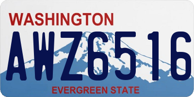 WA license plate AWZ6516
