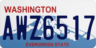 WA license plate AWZ6517