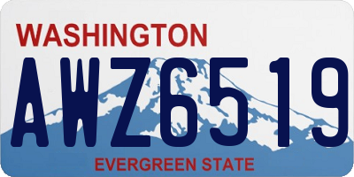 WA license plate AWZ6519