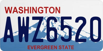 WA license plate AWZ6520