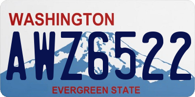 WA license plate AWZ6522