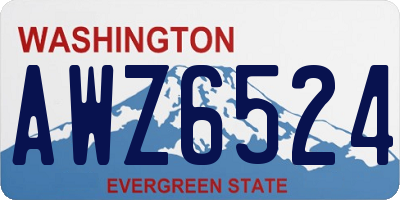 WA license plate AWZ6524