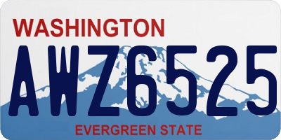 WA license plate AWZ6525