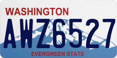 WA license plate AWZ6527