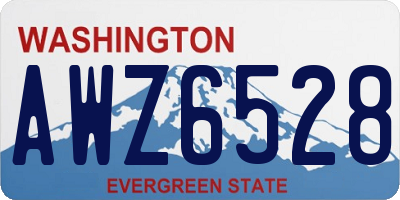 WA license plate AWZ6528
