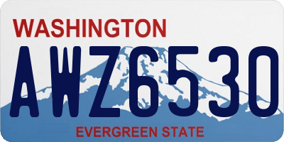 WA license plate AWZ6530