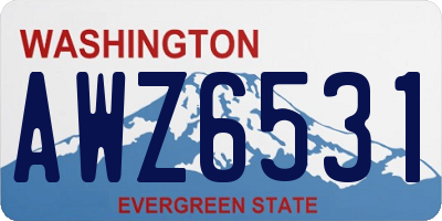 WA license plate AWZ6531