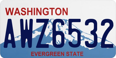 WA license plate AWZ6532