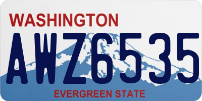 WA license plate AWZ6535