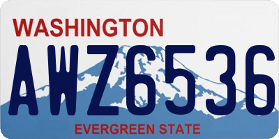 WA license plate AWZ6536
