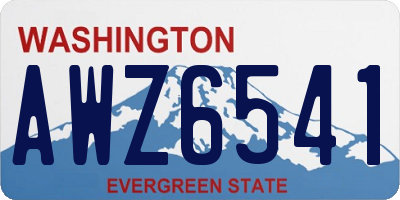 WA license plate AWZ6541