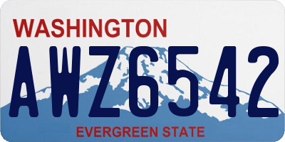 WA license plate AWZ6542