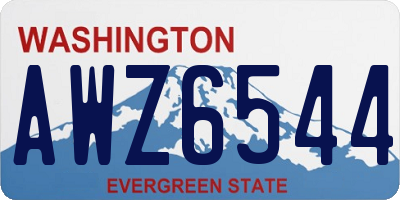 WA license plate AWZ6544