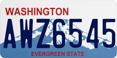 WA license plate AWZ6545