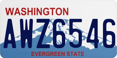 WA license plate AWZ6546