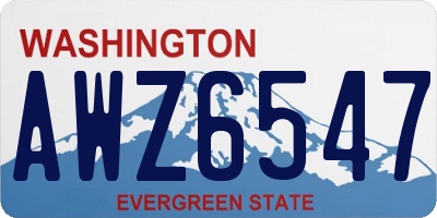 WA license plate AWZ6547