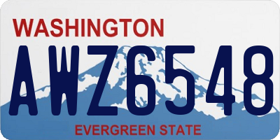 WA license plate AWZ6548