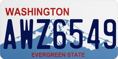 WA license plate AWZ6549
