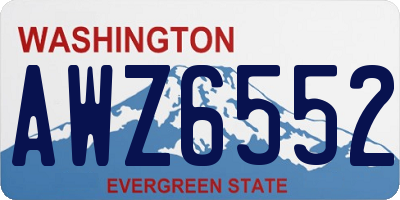 WA license plate AWZ6552