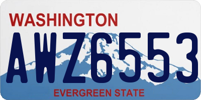 WA license plate AWZ6553